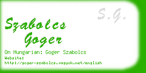 szabolcs goger business card